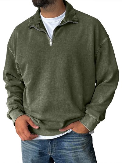 Frank | Sweat-shirt rétro à demi-glissière