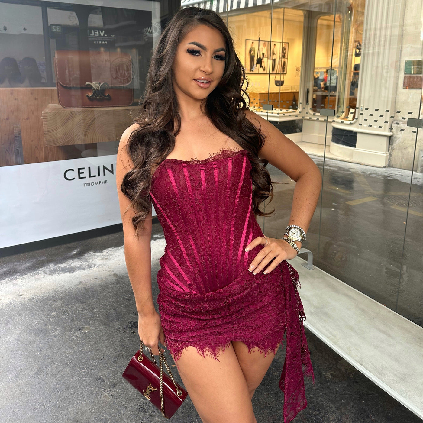 Rosaria | Robe corset en dentelle