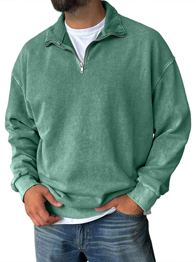 Frank | Sweat-shirt rétro à demi-glissière