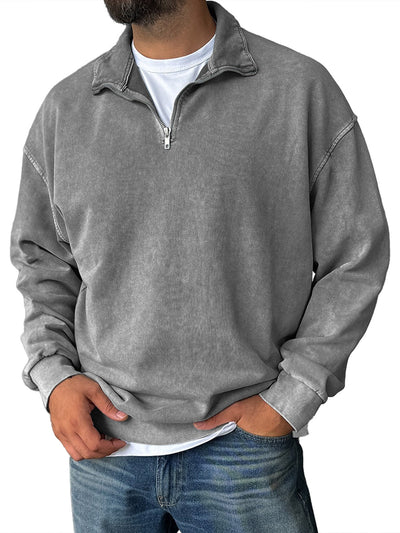 Frank | Sweat-shirt rétro à demi-glissière