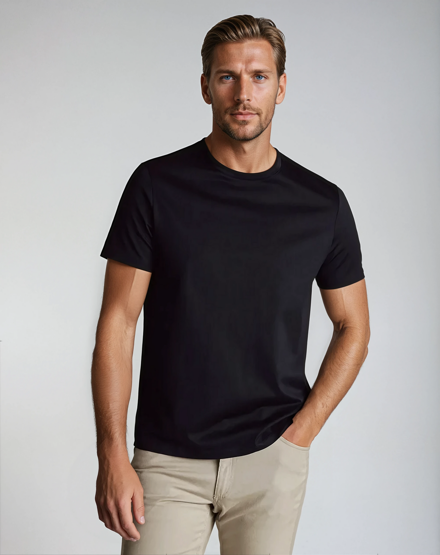 T-shirt Signature Supima – Noir profond