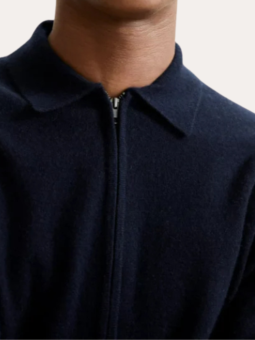 Manteau en cachemire bleu marine