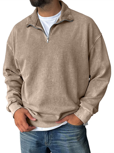 Frank | Sweat-shirt rétro à demi-glissière
