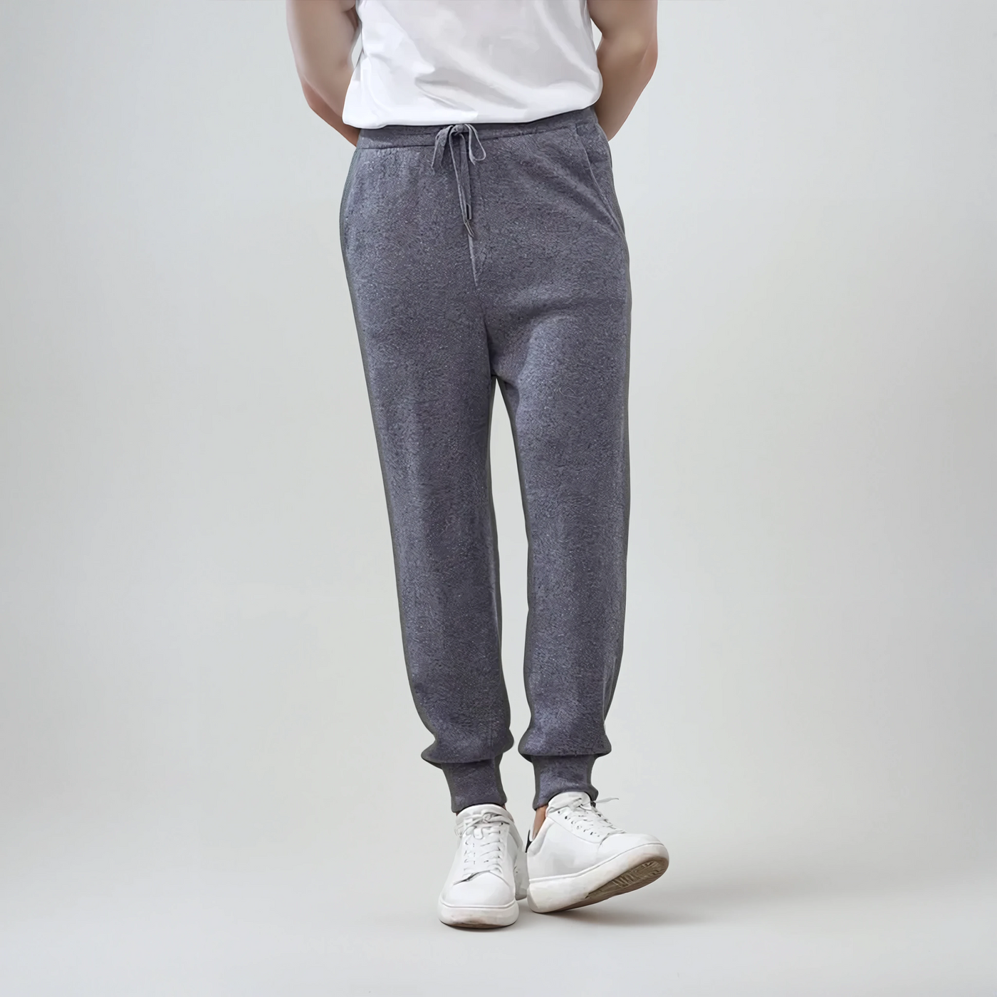 Pantalon en cachemire raffiné – Donkergrijs