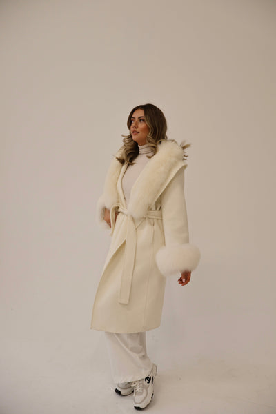 Elma | Manteau long élégant en cachemire avec poignets