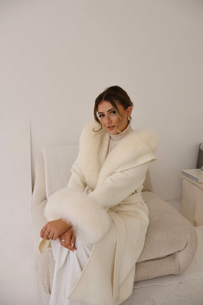 Elma | Manteau long élégant en cachemire avec poignets