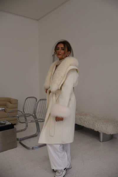 Elma | Manteau long élégant en cachemire avec poignets