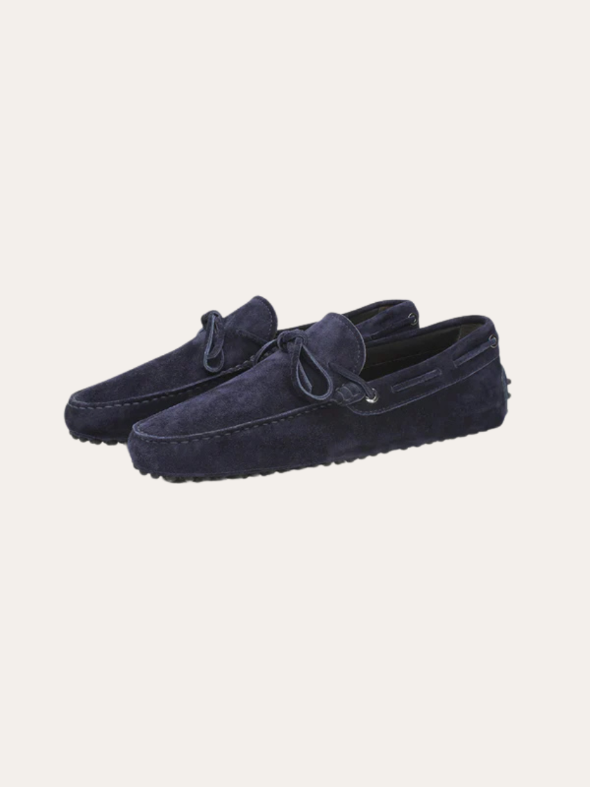 Mocassins en daim bleu marine