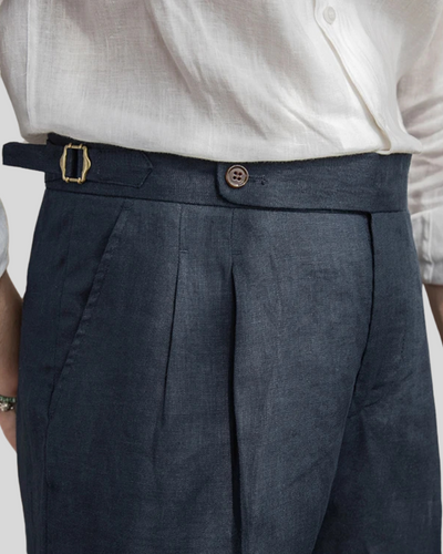 Short Oxford à plis - Bleu marine