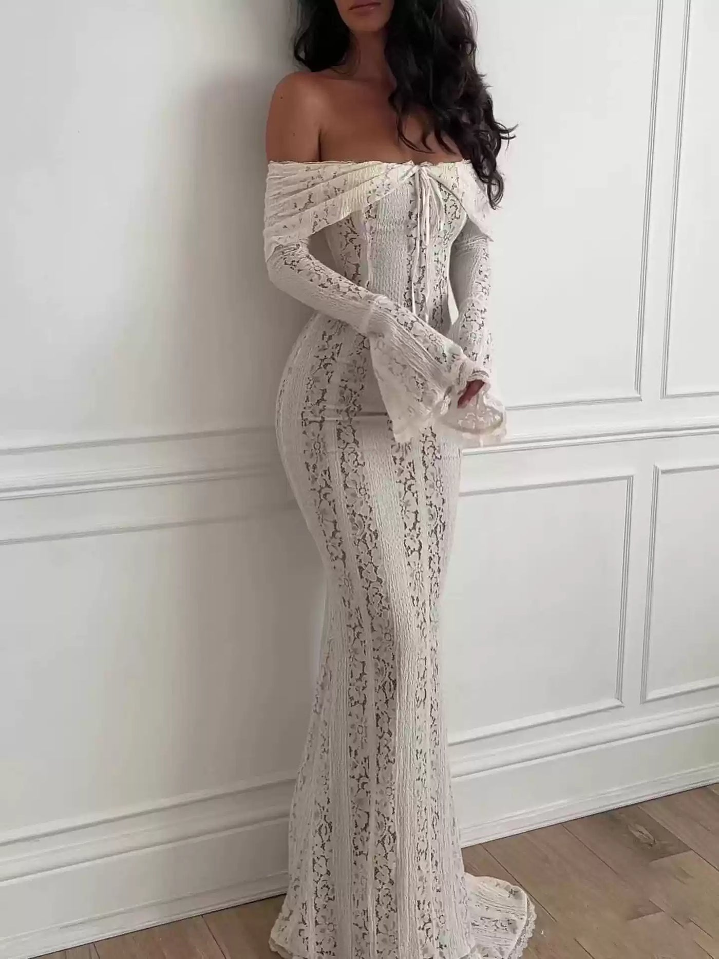Claudia | Robe longue en dentelle