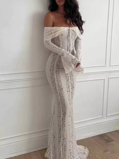 Claudia | Robe longue en dentelle