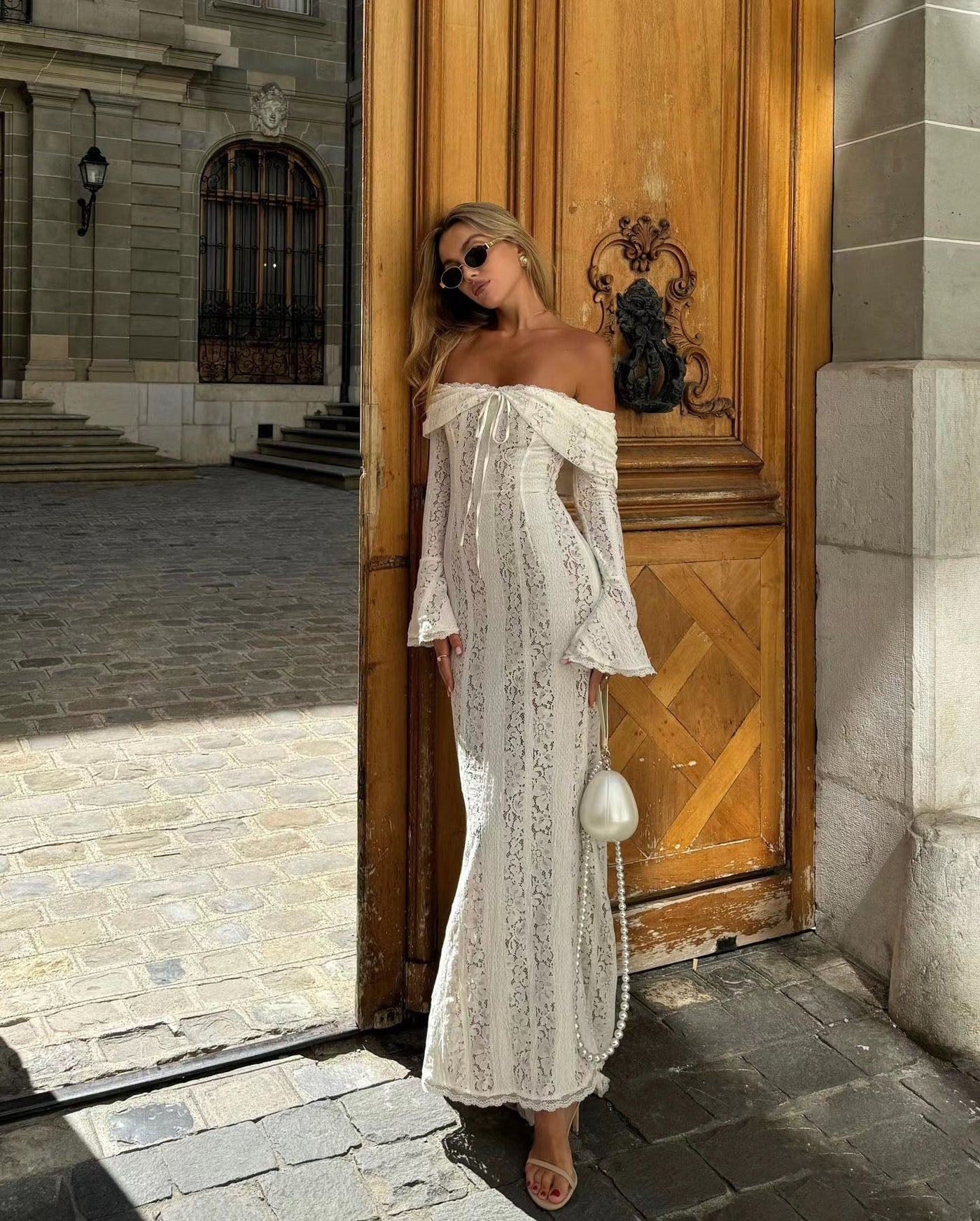Claudia | Robe longue en dentelle
