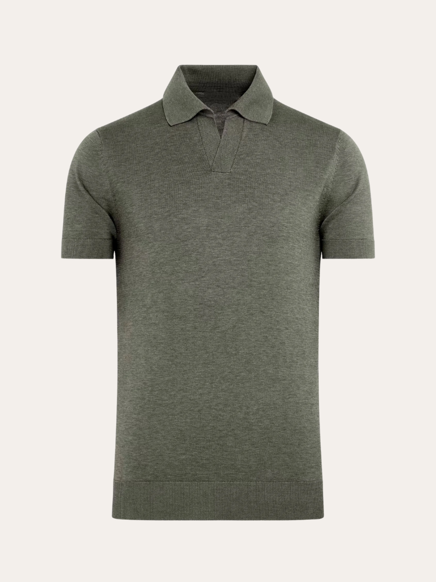 Polo sans boutons - Vert olive