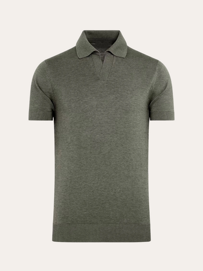 Polo sans boutons - Vert olive