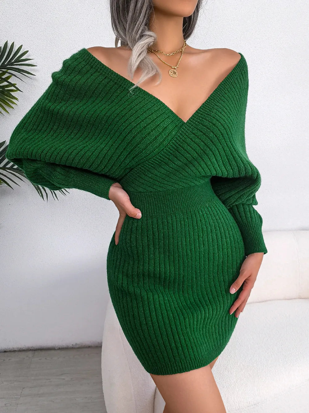 Olivia | Robe Pull Chic à Col V