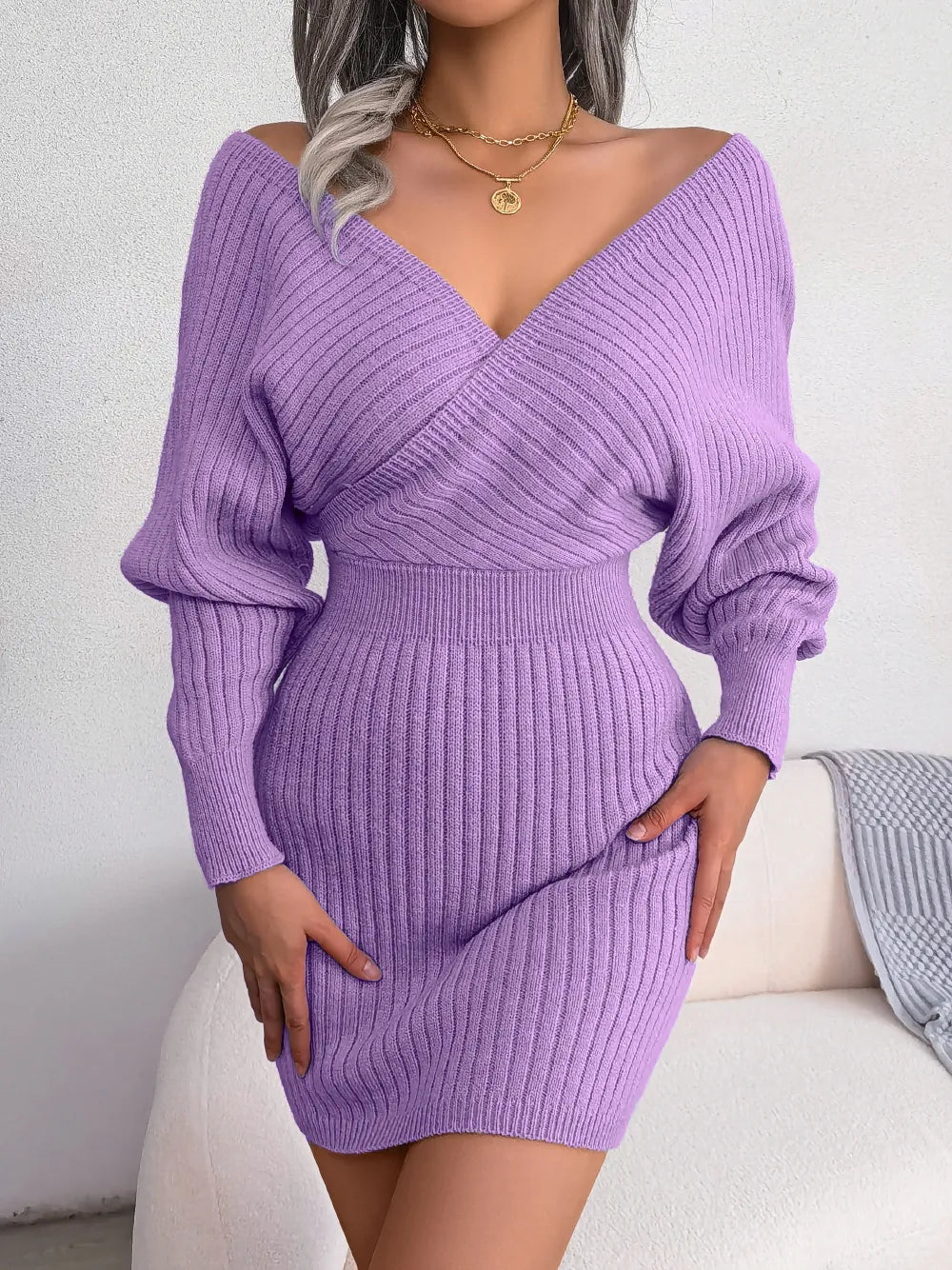Olivia | Robe Pull Chic à Col V