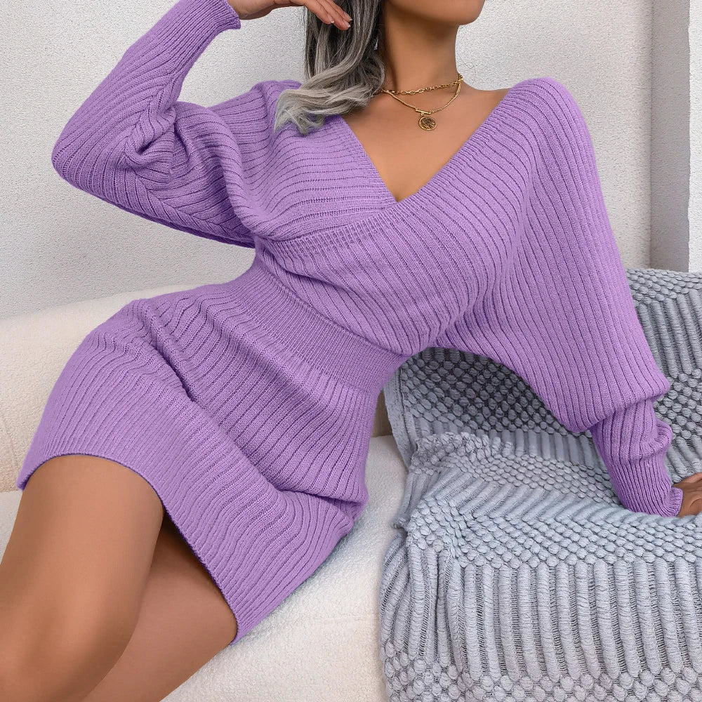 Olivia | Robe Pull Chic à Col V