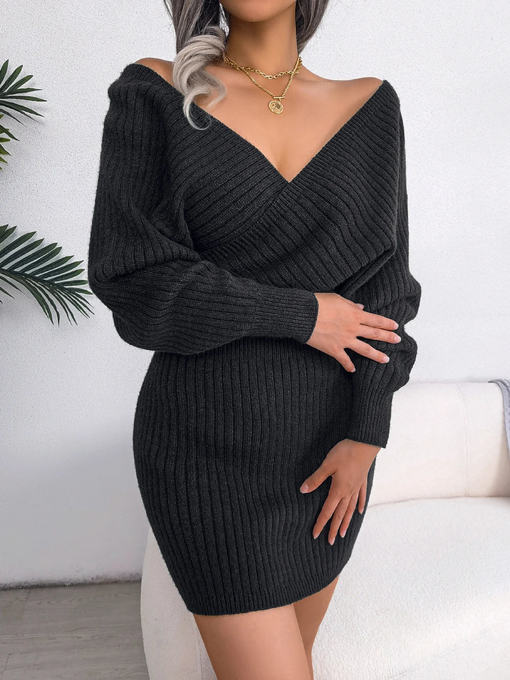 Olivia | Robe Pull Chic à Col V