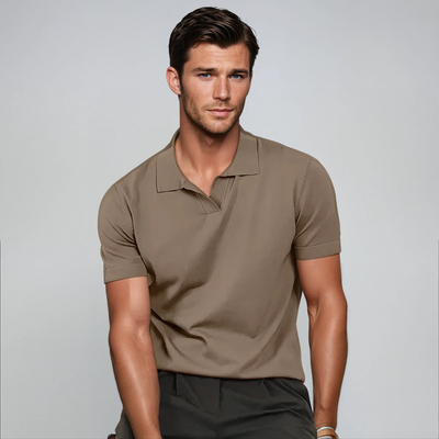 Polo sans boutons, taupe