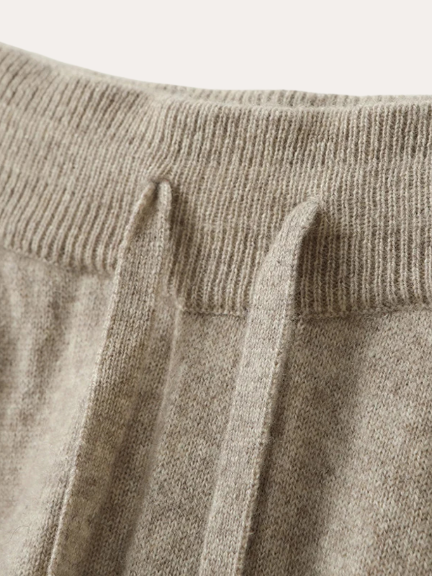 Pantalon en cachemire raffiné – Beige
